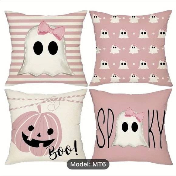Other - PinkTober set of four pink Halloween theme pillowcases new in package
